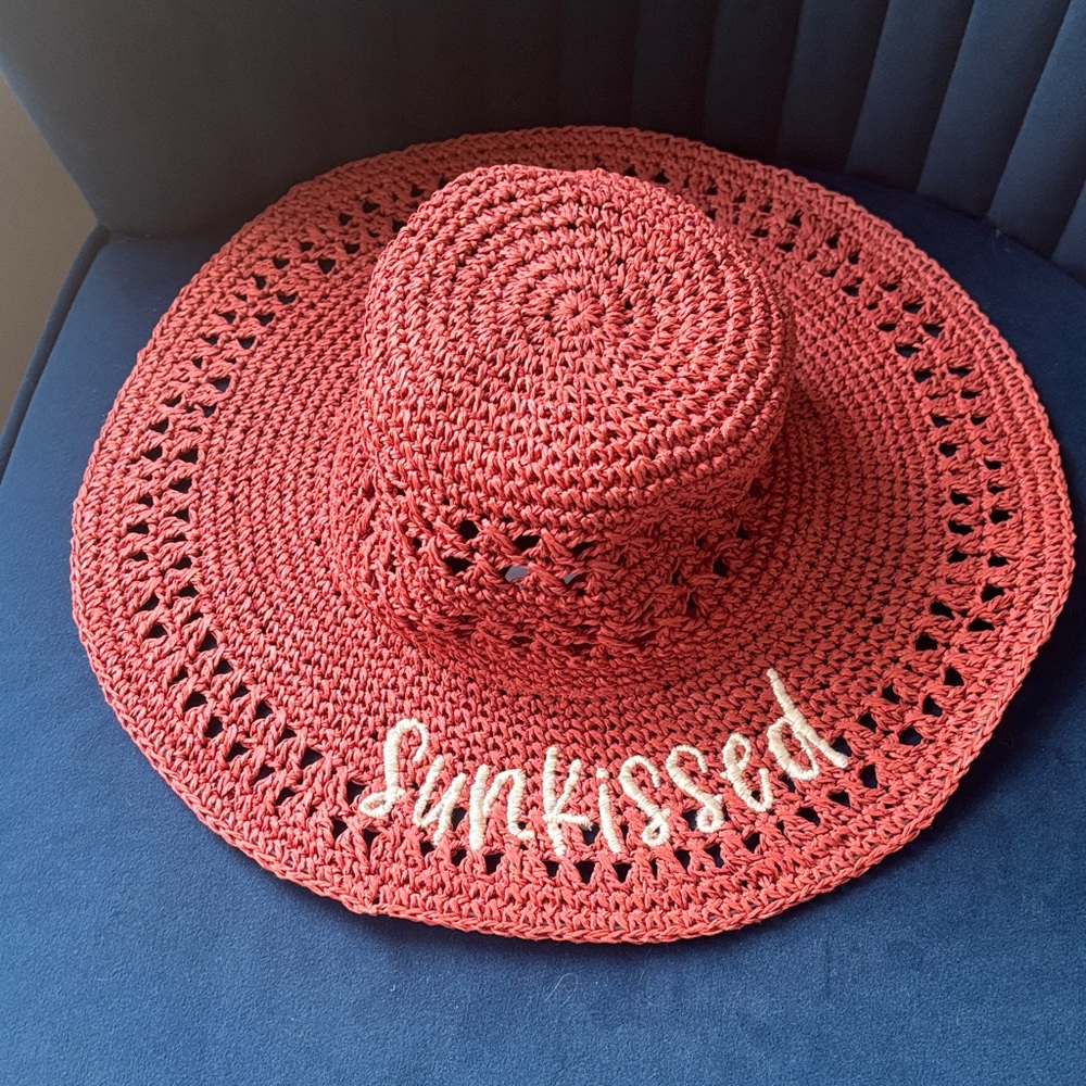 Time and Tru Rust Color Crochet Sun Hat